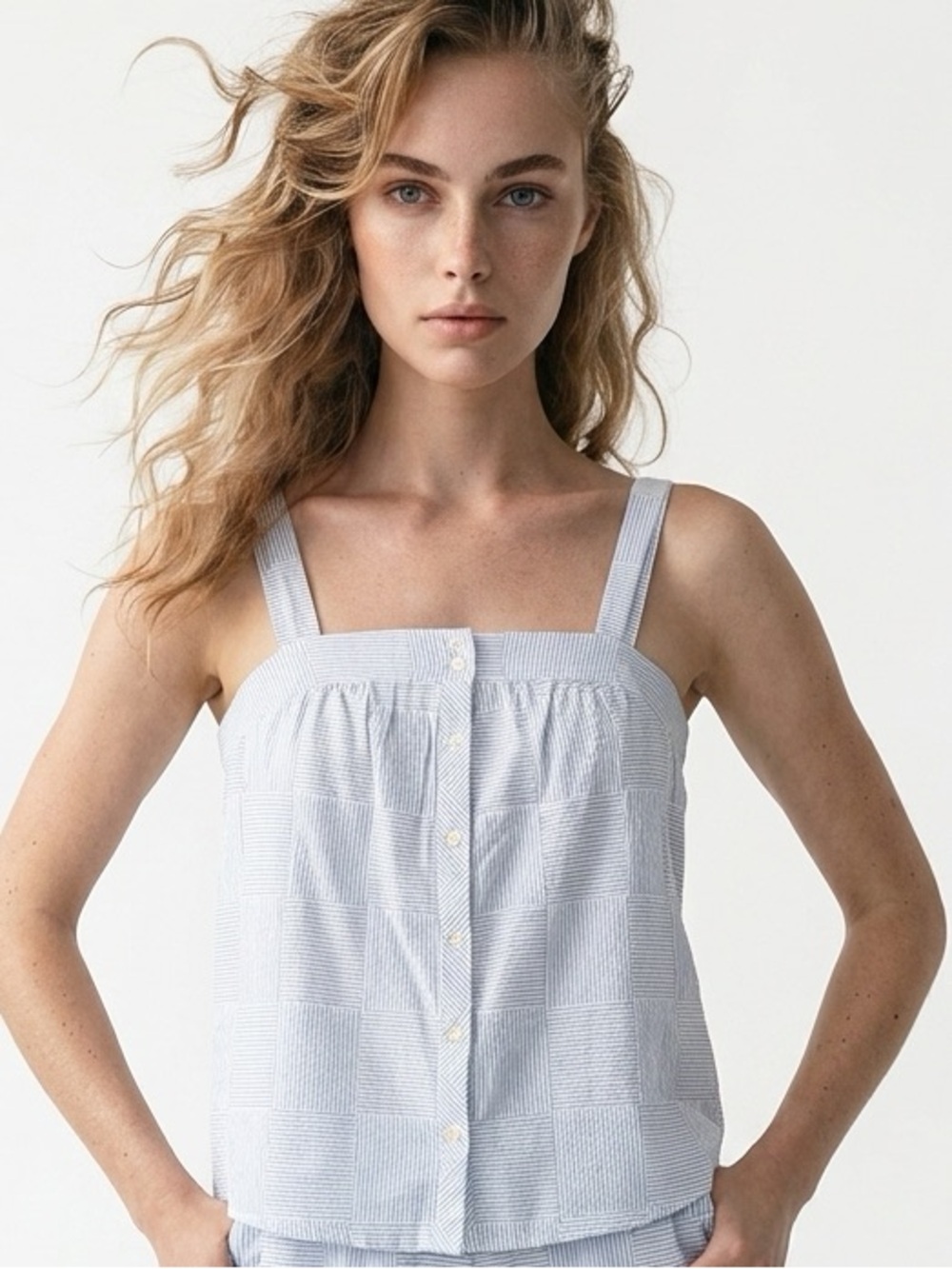 VINEYARD VINES | NEW Yarn Dye Patchwork Button Front Tank Top Women’s Size M